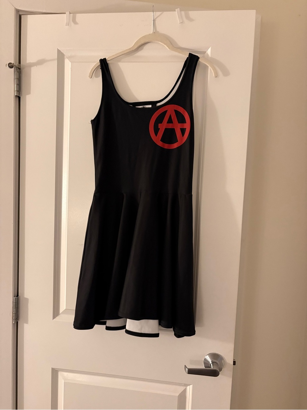 Girls' Black Dress with Red Logo